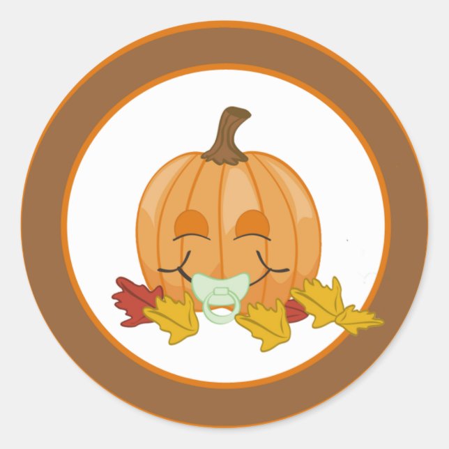 20 - 1,5" Umschlag Aufkleber Herbst Pumpkin Baby (Vorderseite)