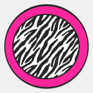 20 - 1,5" Umschlag Aufkleber Hot Pink Zebra Print