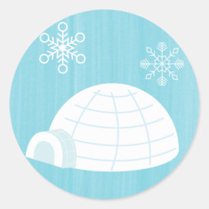 20 - 1,5" Umschlag Aufkleber Icy Iglu Baby Blue