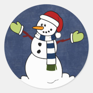 20 - 1,5" Umschlag Aufkleber Jolly Winter Snowman