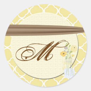 20 - 1,5 Umschlag Aufkleber Land Mason Jar Blume