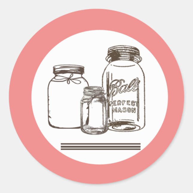 20 - 1,5 Umschlag Aufkleber Mason Jar Land Rustika (Vorderseite)