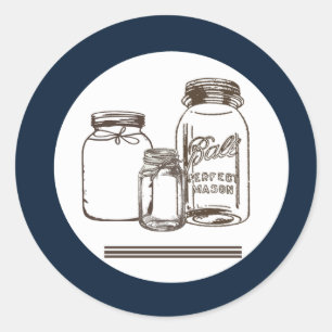 20 - 1,5 Umschlag Aufkleber Mason Jar Land Rustika