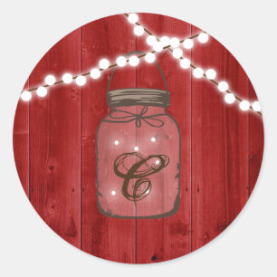 20 - 1,5 Umschlag Aufkleber Mason Jar String Light