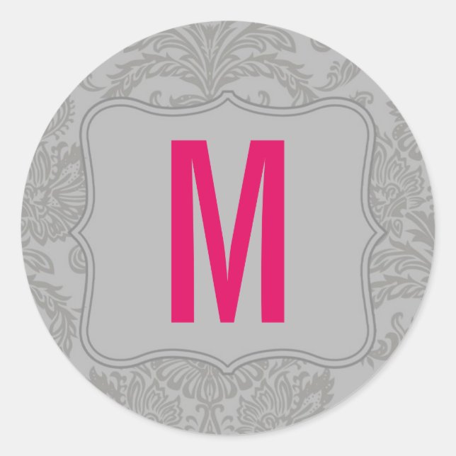 20 - 1,5 Umschlag Aufkleber Moderne Grau Damaskasf (Vorderseite)