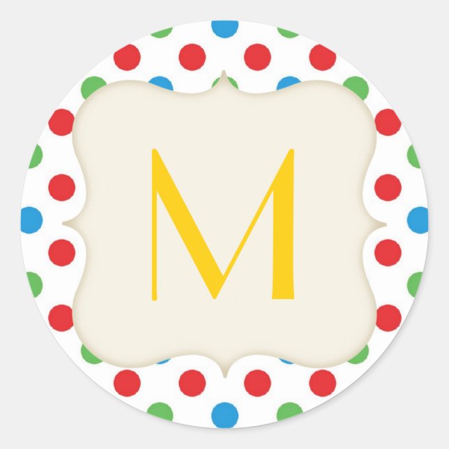 20 - 1,5 Umschlag Aufkleber Monogramm Primäre Polk (Vorderseite)