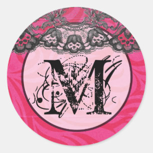 20 - 1,5 Umschlag Aufkleber Monogramm Spitze Zebra