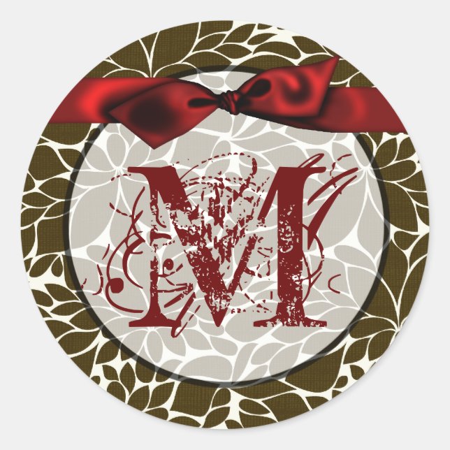 20 - 1,5 Umschlag Aufkleber Monogramm Weihnachten  (Vorderseite)