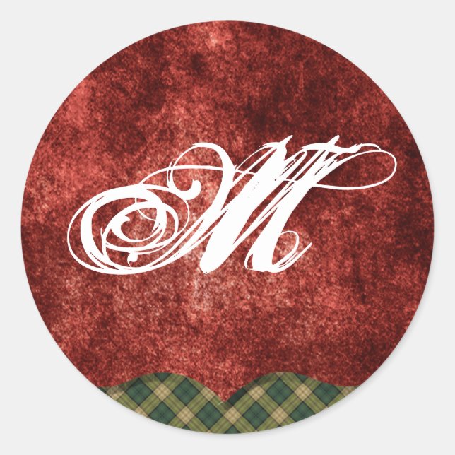 20 - 1,5 Umschlag Aufkleber Monogramm Weihnachten  (Vorderseite)