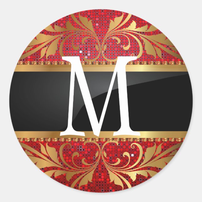 20 - 1,5 Umschlag Aufkleber Monogramm Weihnachten  (Vorderseite)