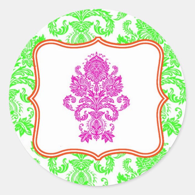 20 - 1,5 Umschlag Aufkleber Neon Green Button Dama (Vorderseite)