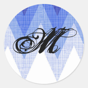 20 - 1,5 Umschlag Aufkleber Ombre Blue Zickzack