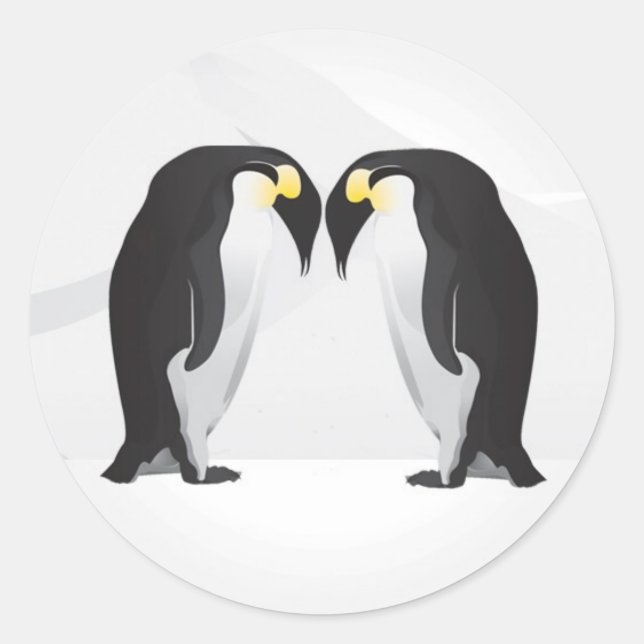 20 - 1,5 Umschlag Aufkleber Pinguine Mate for Life (Vorderseite)