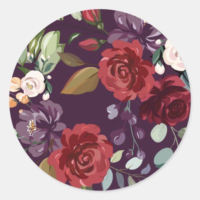 20 - 1,5 Umschlag Aufkleber Plum Lila Rose Gold Ge (Vorderseite)