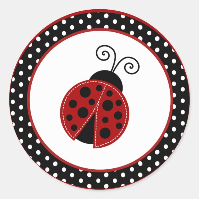 20 - 1,5" Umschlag Aufkleber Red Ladybug (Vorderseite)