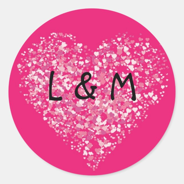 20 - 1,5 Umschlag Aufkleber Rosa Blumenblättrige B (Vorderseite)