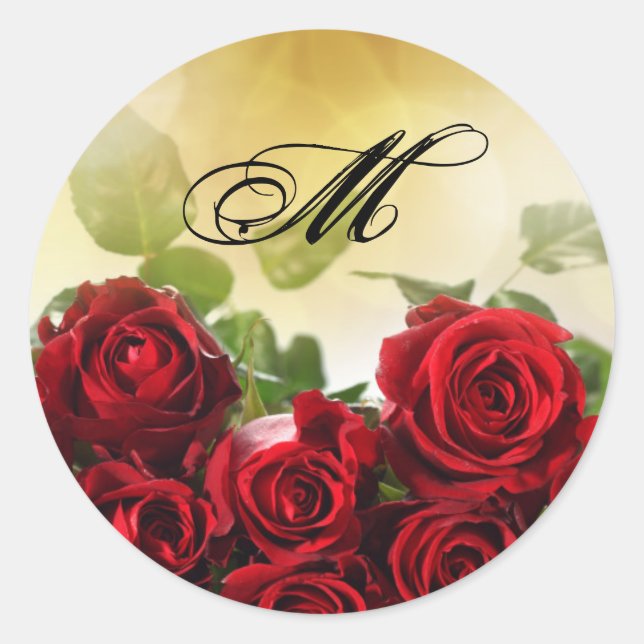 20 - 1,5 Umschlag Aufkleber Rote Rose Bouquet Brid (Vorderseite)