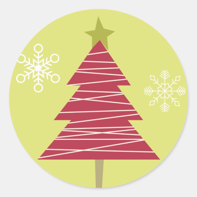 20 - 1,5" Umschlag Aufkleber Roter Baum Weihnachts (Vorderseite)