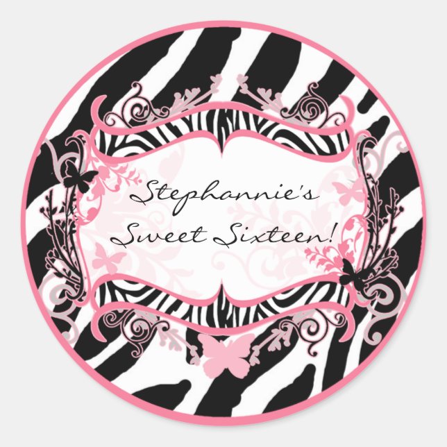 20 - 1,5" Umschlag Aufkleber Schmetterling Zebra P (Vorderseite)