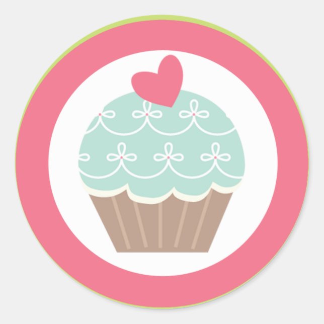 20 - 1,5" Umschlag Aufkleber Tee Party Cupcake Pin (Vorderseite)