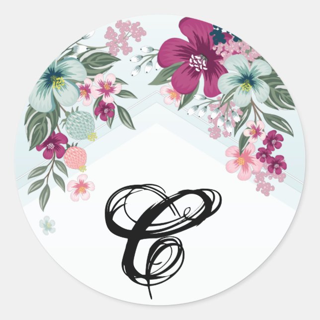 20 - 1,5 Umschlag Aufkleber Tropische Blume auf Bl (Vorderseite)