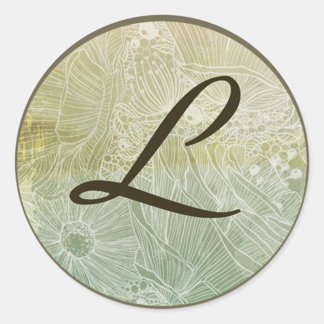 20 - 1,5 Umschlag Aufkleber Vintage Blumenantik (Vorderseite)