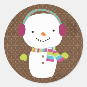 20 - 1,5" Umschlag Aufkleber Weihnachtsschneemann