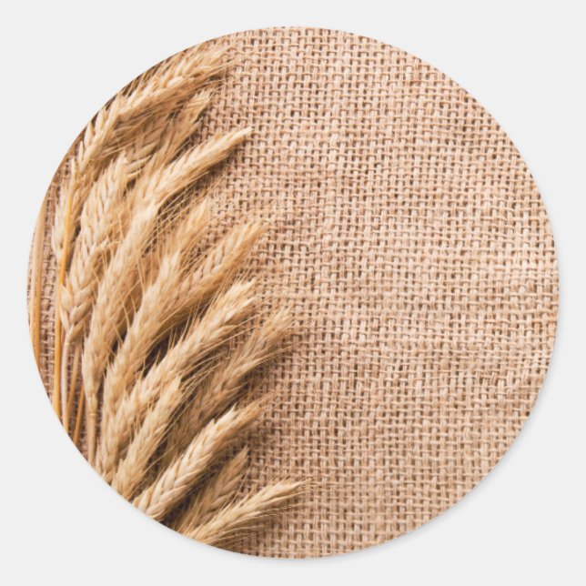 20 - 1,5 Umschlag Aufkleber Weizen auf Burlap Sack (Vorderseite)