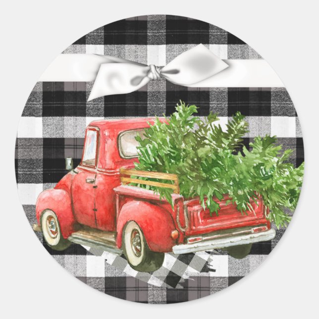 20 - 1,5 Umschlag Aufkleber XMAS Truck Weihnachtsb (Vorderseite)
