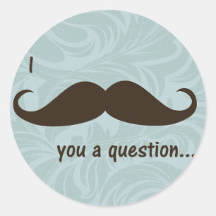 20 - 1.5" Umschlag I Mustache Sie eine Frage Runder Aufkleber