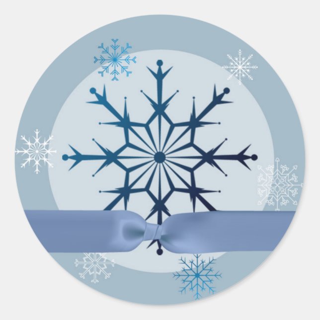 20 - 1,5 Zoll Umschlag Aufkleber Blauer Schneefloc (Vorderseite)