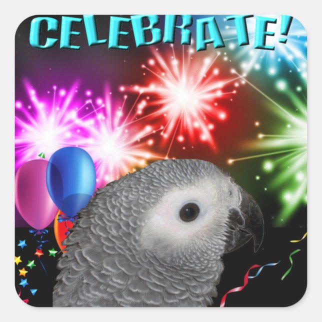 20 afrikanische Gray Stickers (Vorderseite)