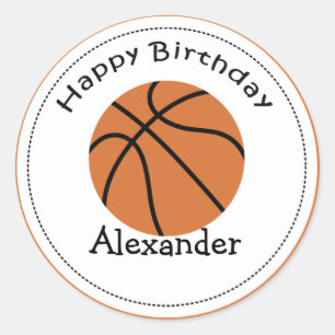 20 Anpassbare Cupcake Toppers Basketball Runder Aufkleber