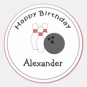 20 Anpassbare Cupcake Toppers Bowling Party Runder Aufkleber