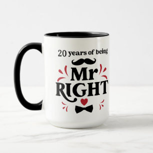 20 ans d'être M. le Mari droit Anniversaire Mug