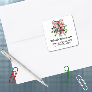 20 Autocollants d'adresse de retour de bouquet de