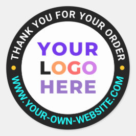 20 Benutzerdefiniertes Logo, Round Business Danke Runder Aufkleber