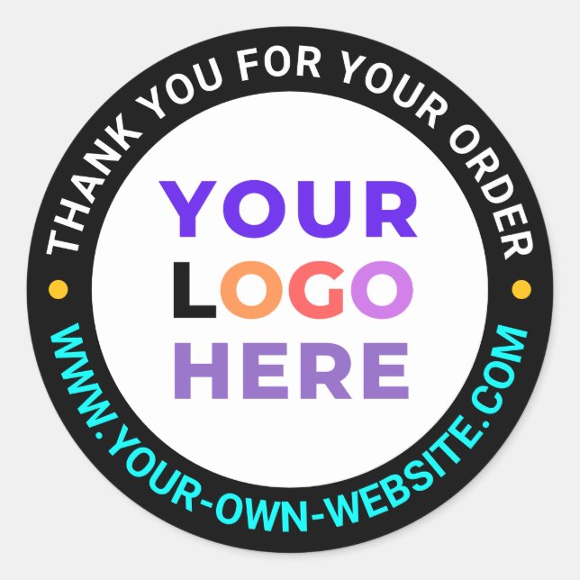 20 Benutzerdefiniertes Logo, Round Business Danke  Runder Aufkleber (Vorderseite)