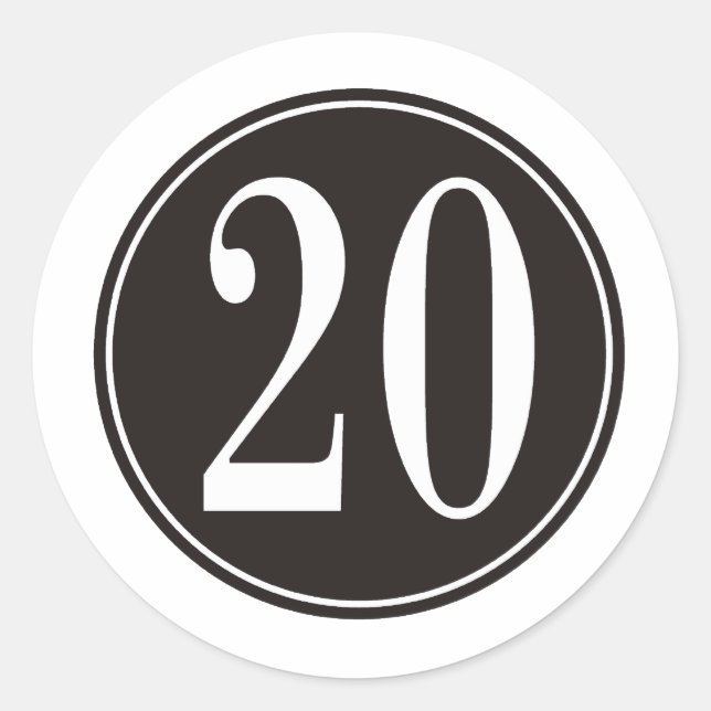 #20 Black Circle (vorne) Runder Aufkleber (Vorderseite)