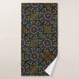 20 Blau und Gold Mandala Badetuch Badehandtuch