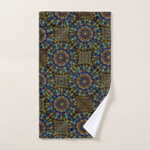20 Blau und Gold Mandala Handtuch