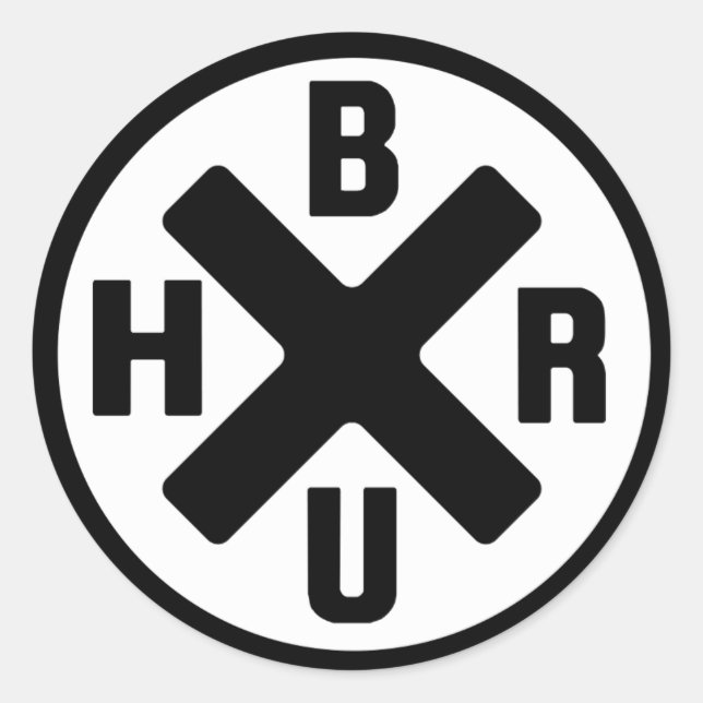 20 Bruh black-white logo Runder Aufkleber (Vorderseite)