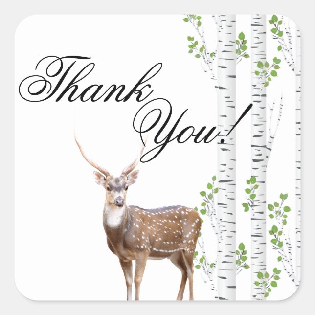 20 Danke Stickers Deer Doe Buck Woodland Hunti (Vorderseite)