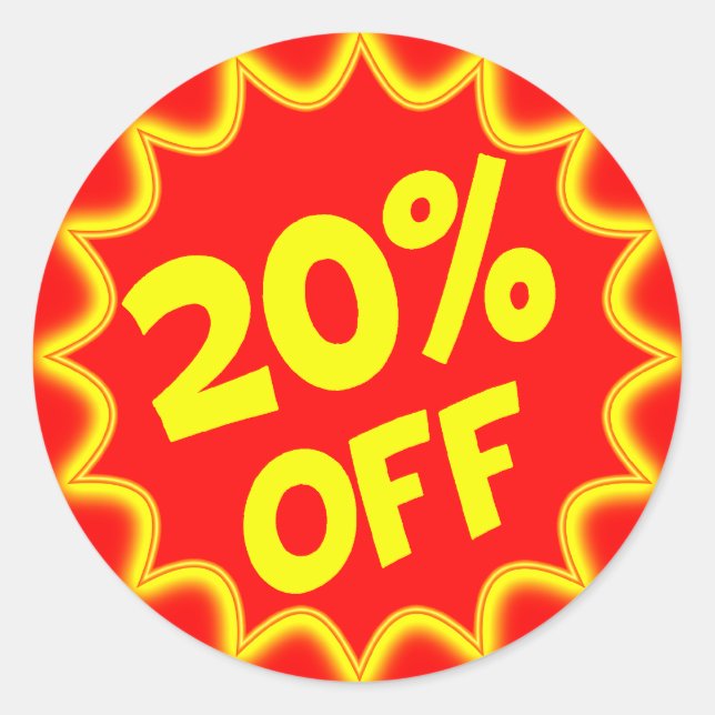 20% DE ÉTIQUETTE DE DÉTAIL (Devant)