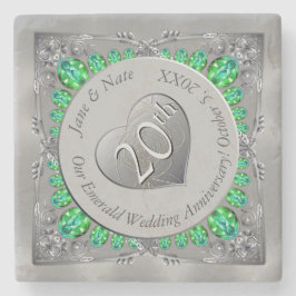 20. Emerald Anniversary Stone Untersetzer