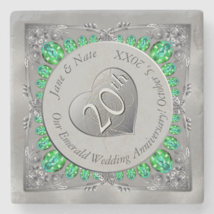 20. Emerald Anniversary Stone Untersetzer