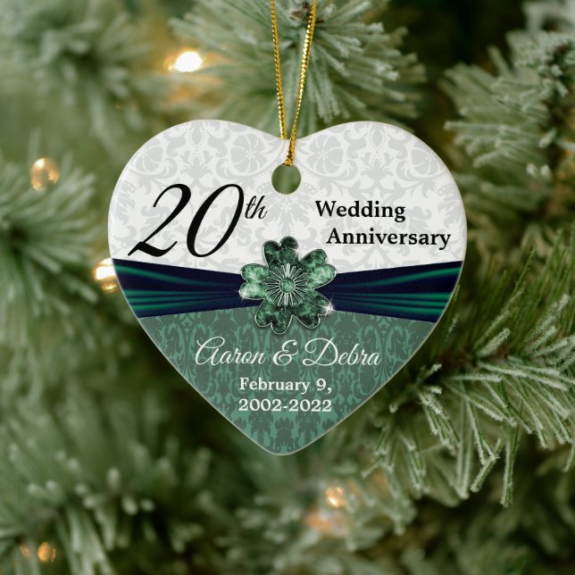 20. Emerald Damask Hochzeitsfeier - Angewohnt Keramik Ornament (Baum)