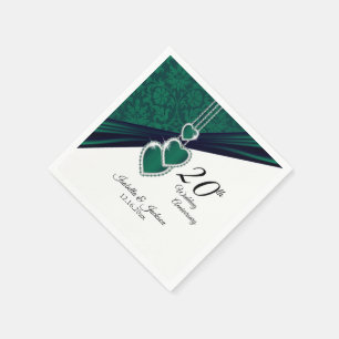 20. Emerald Wedding Jubiläum Serviette