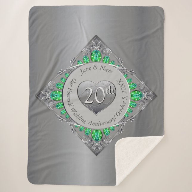 20. Emerald Wedding Jubiläum Sherpadecke (Vorderseite)