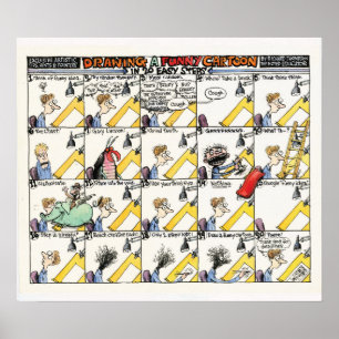 20 étapes faciles pour un dessin amusant Poster